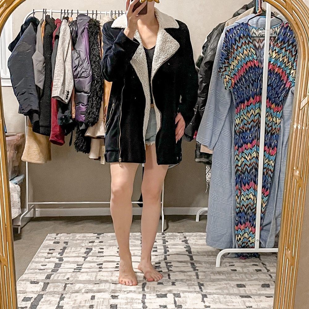 Show Me Your Mumu Elisha Corduroy Sherpa Jacket Black M - Picture 5 of 9